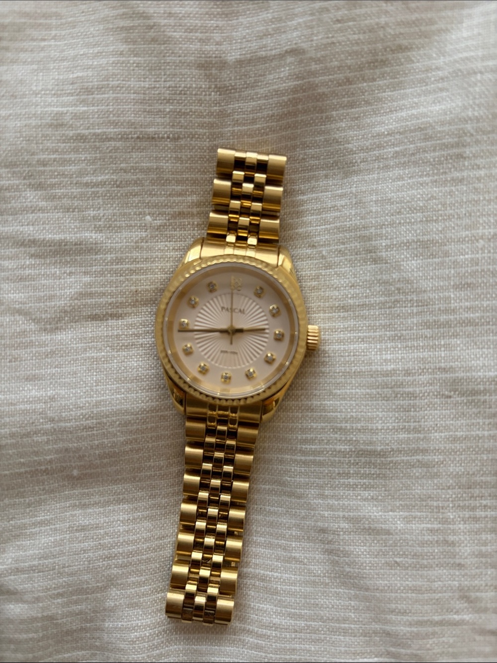 Gold-Tone Women's Bracelet Watch with Crystal Markers